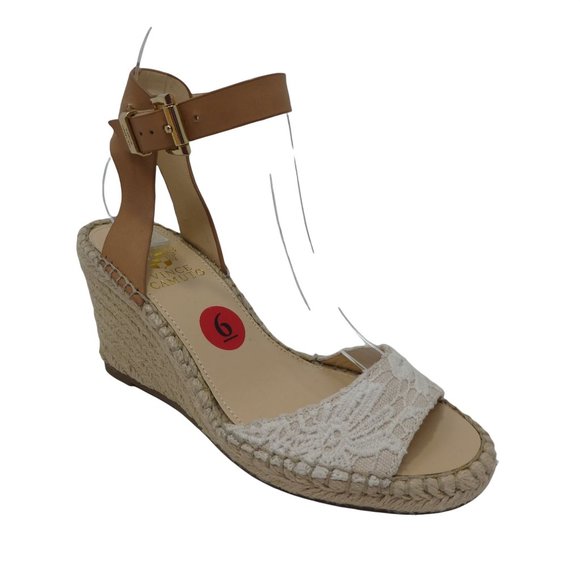 Vince Camuto Shoes - Vince Camuto Tesa Espadrille Sandals Womens 6 Wedge Heel Open Toe Lace Boho